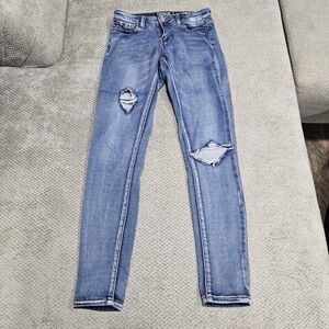 3/$15! Low Rise Skinny Distressed Jeans, Size 1